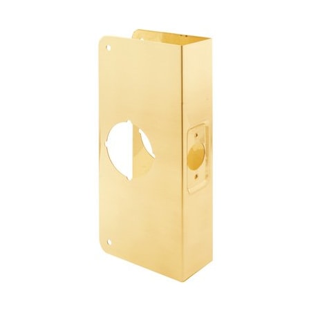 Prime-Line Brass Lock and Door Reinforcement Plate for 1-3/4 In. Thick Doors, Brass Finish (Single Pack) U 9541